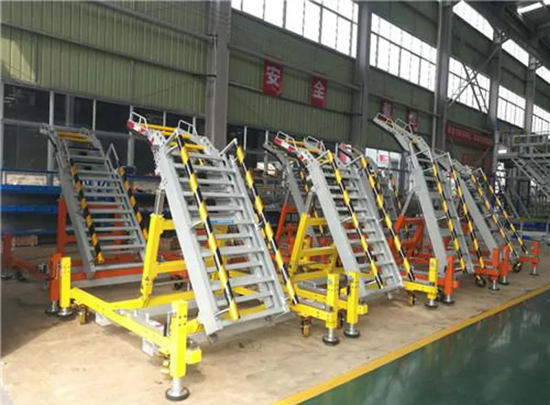Row of aircraft maintenance stairs
