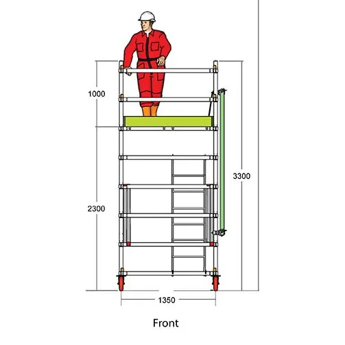 Front of the 4.3 m double-width tower build guide