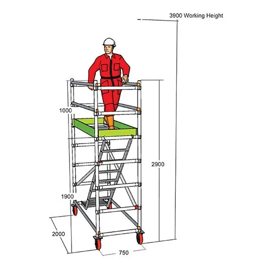 3D view of the 3.9 m single-width tower build guide