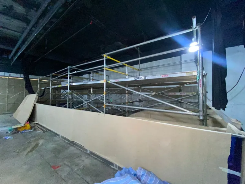 Escalator towers at Adidas Sunway Piramid