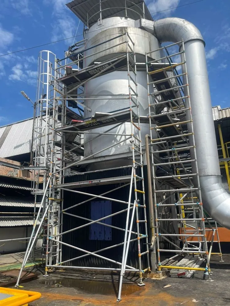 Stepped tower wrapping a tank at Continental PJ