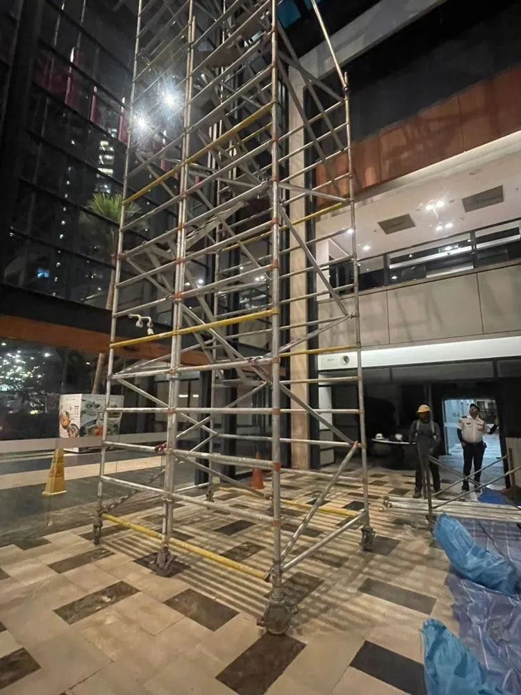 Freestanding tall tower at Publika at night