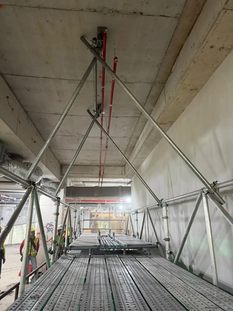 SuperBridge frame and deck seen from below at Maybank