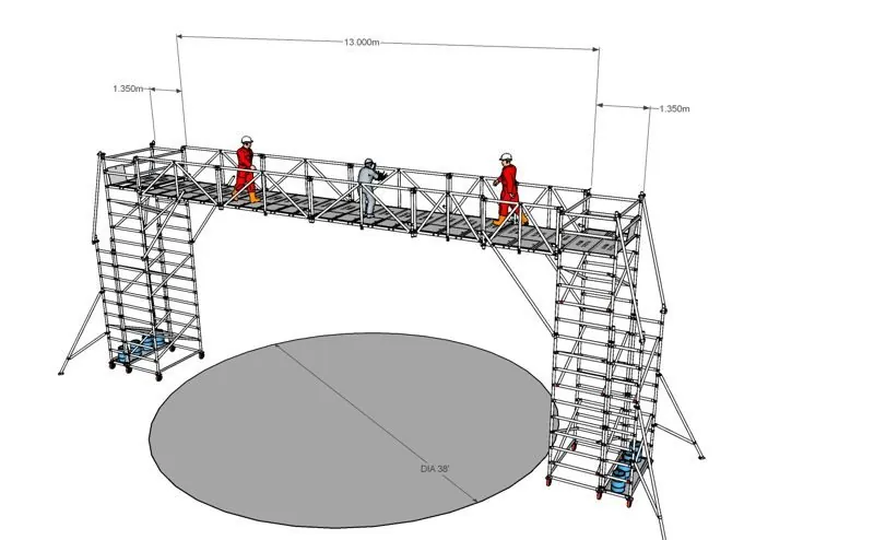 Design drawing of a 13 metre skybridge at KLIA2