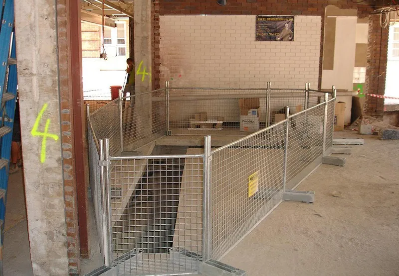 SuperBarrier edge protection on a construction floor
