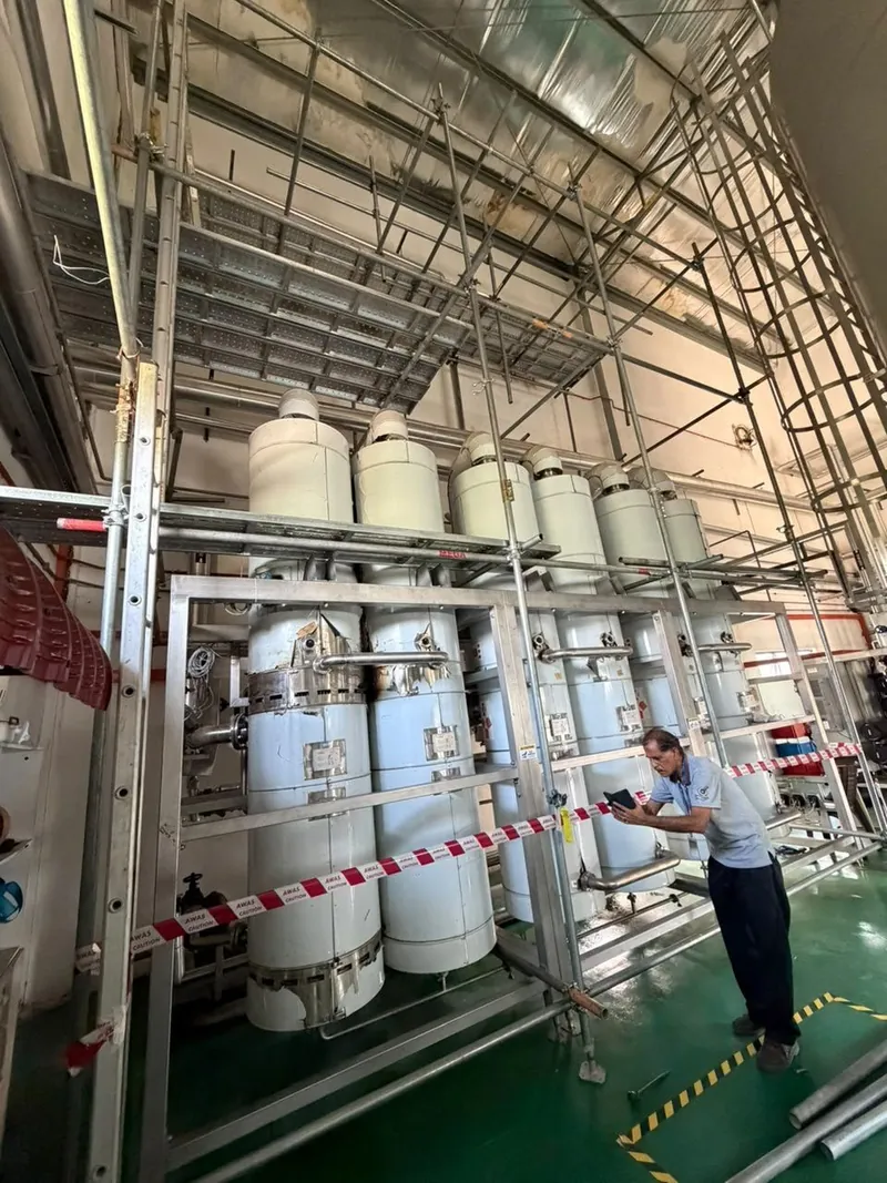 Scaffold inside a plant room